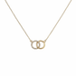 Kette aus 585 Gelbgold mit Zirkonia Anhänger – Zwei ineinandergreifende Ringe