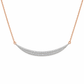 585 Gold Bicolor Kette mit Brillanten 0,24 ct Rotgold Weißgold geschwungen