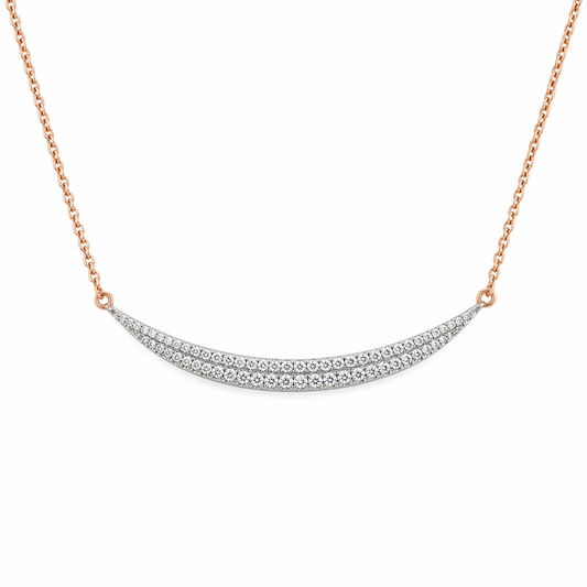585 Gold Bicolor Kette mit Brillanten 0,24 ct Rotgold Weißgold geschwungen
