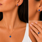 Schmuckset 585 Gelbgold mit blauen Zirkonia – Anhänger, Ring & Ohrstecker