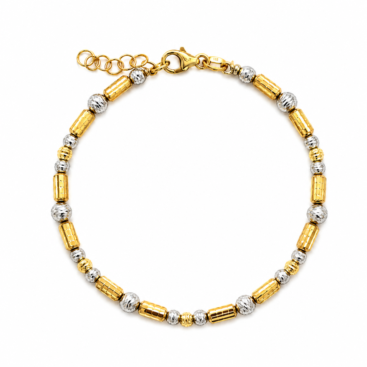 Damen Bicolor Armband 585 Gold diamantiert