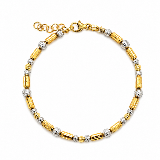 Damen Bicolor Armband 585 Gold diamantiert