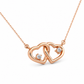 Rotgoldkette mit Herz-Anhänger & Brillanten – 585er Gold