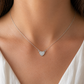 750 Weißgold Kette mit Herz Anhänger & Brillanten – 0,04 ct – 42 cm (38 cm Zwischenöse)