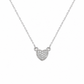 750 Weißgold Kette mit Herz Anhänger & Brillanten – 0,04 ct – 42 cm (38 cm Zwischenöse)