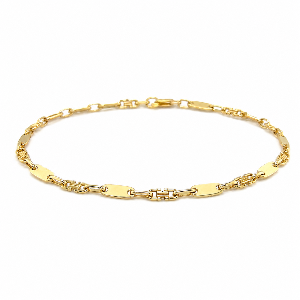 Goldarmband 585 Gelbgold massiv mit Karabinerverschluss