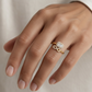 Zirkonia Ring aus Gelbgold mit rechteckigem Mittelstein