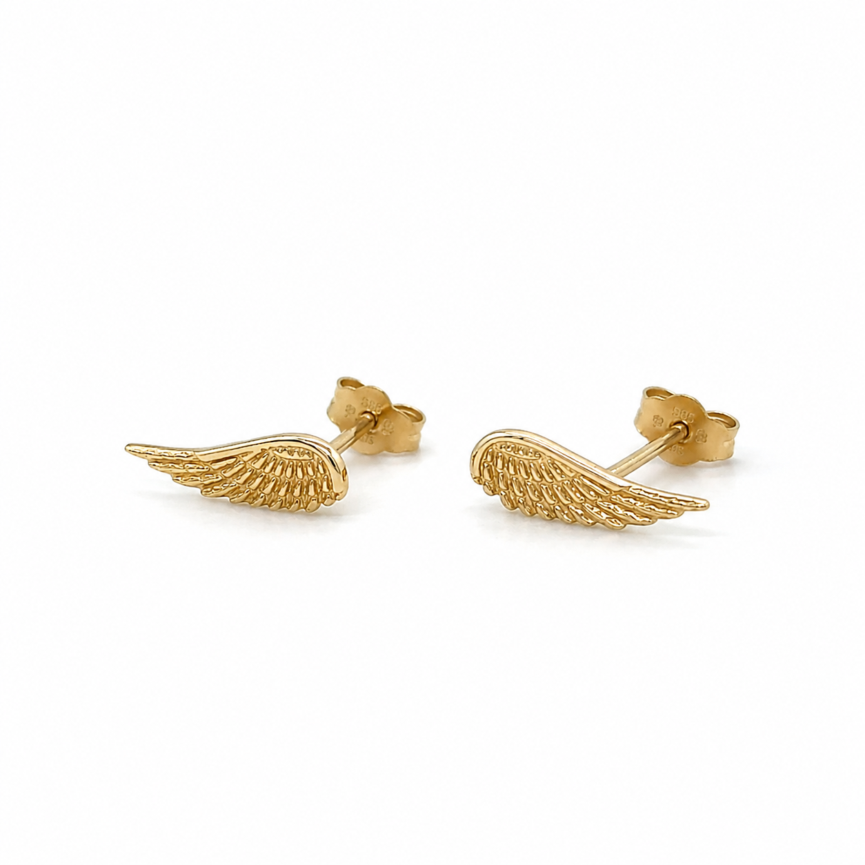 585 Gelbgold Ohrstecker Engelsflügel – 12,5 mm filigran & symbolisch