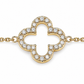 Feines Armband aus 585er Gelbgold mit Brillant Kleeblatt