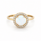 Opalring 585 Gelbgold mit Zirkonia Frontansicht