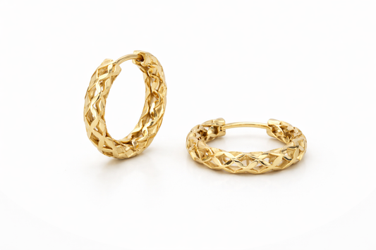 585 Gelbgold Creolen – Durchbrochenes Design (ca. 16 mm)