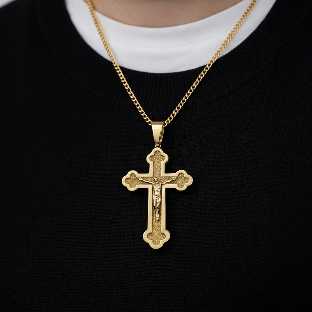 585 Gelbgold Kreuzanhänger mit Corpus