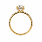 Verlobungsring 585 Gelbgold mit Labordiamant Oval seitlichem Steinbesatz