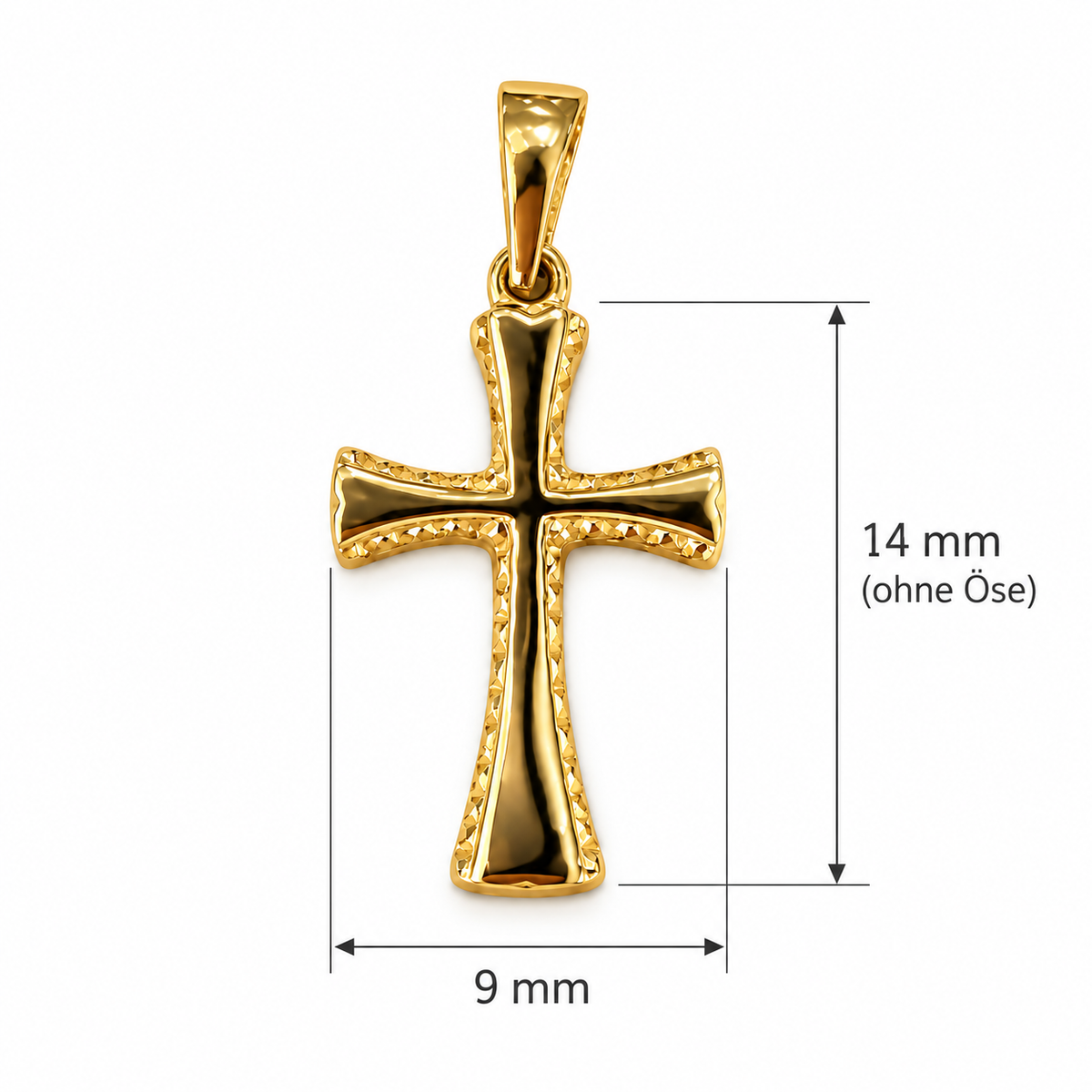 Kreuzanhänger 585/- Gelbgold