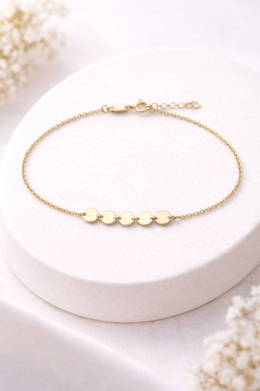 585 Gelbgold Armband mit polierten Plättchen