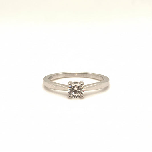 925 Sterling Silber Ring mit rundem Zirkonia