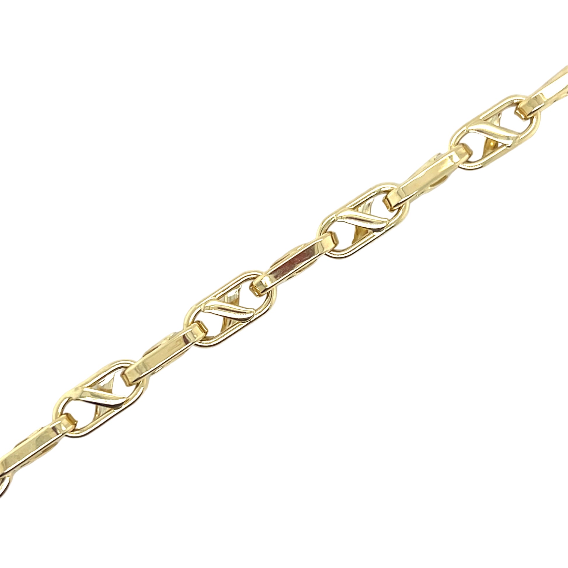 Unisex Mariner-Armband aus 585 Gold, 21 cm lang und 6,4 mm breit