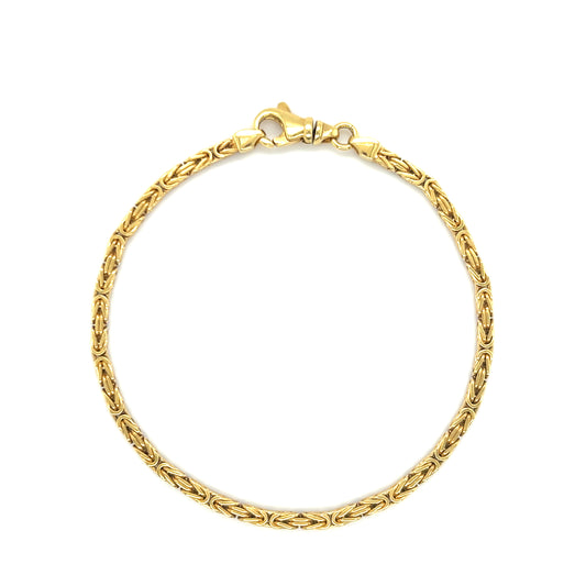 Unisex Königsketten-Armband aus massivem 585 Gelbgold