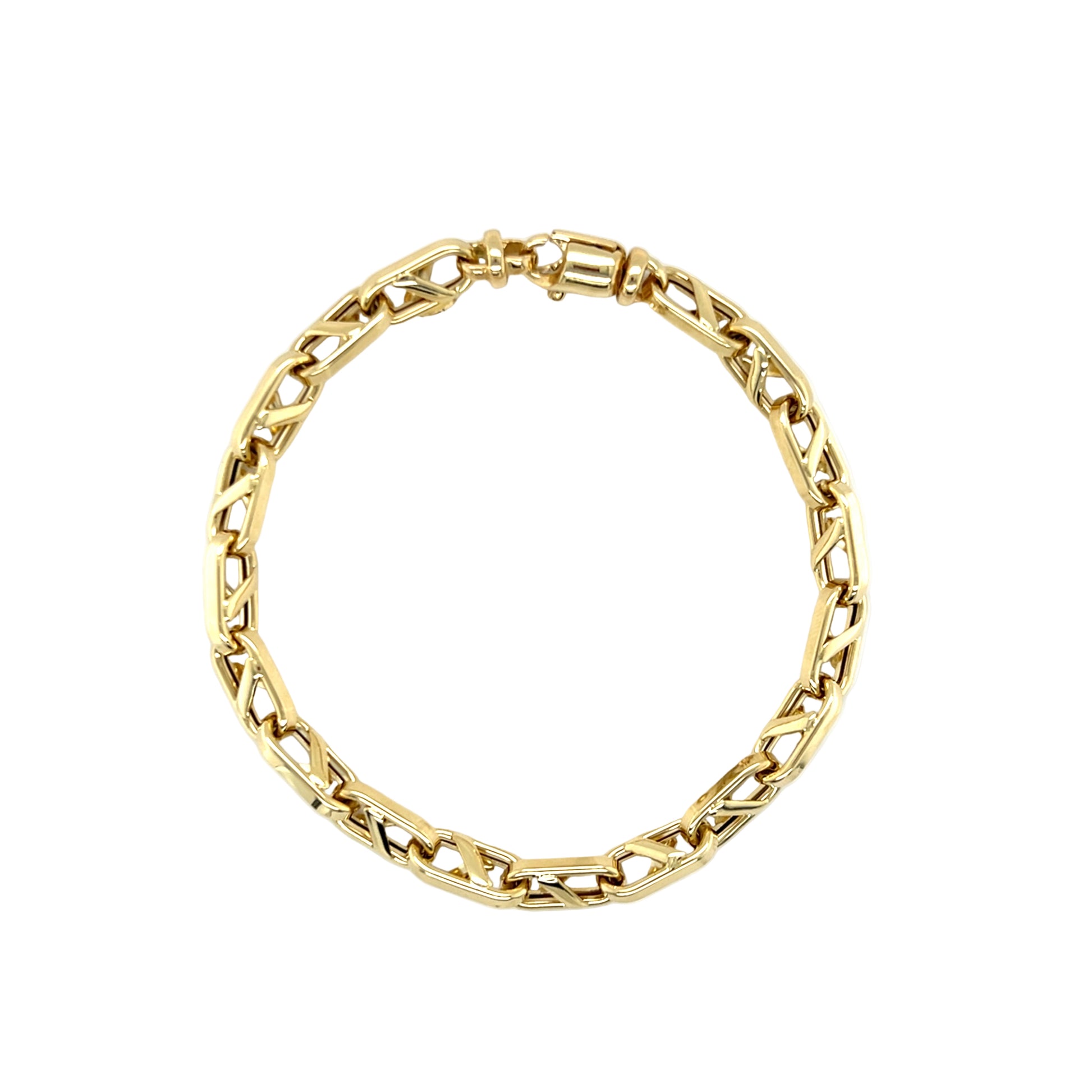 Unisex Mariner-Armband aus 585 Gold, 21 cm lang und 6,4 mm breit