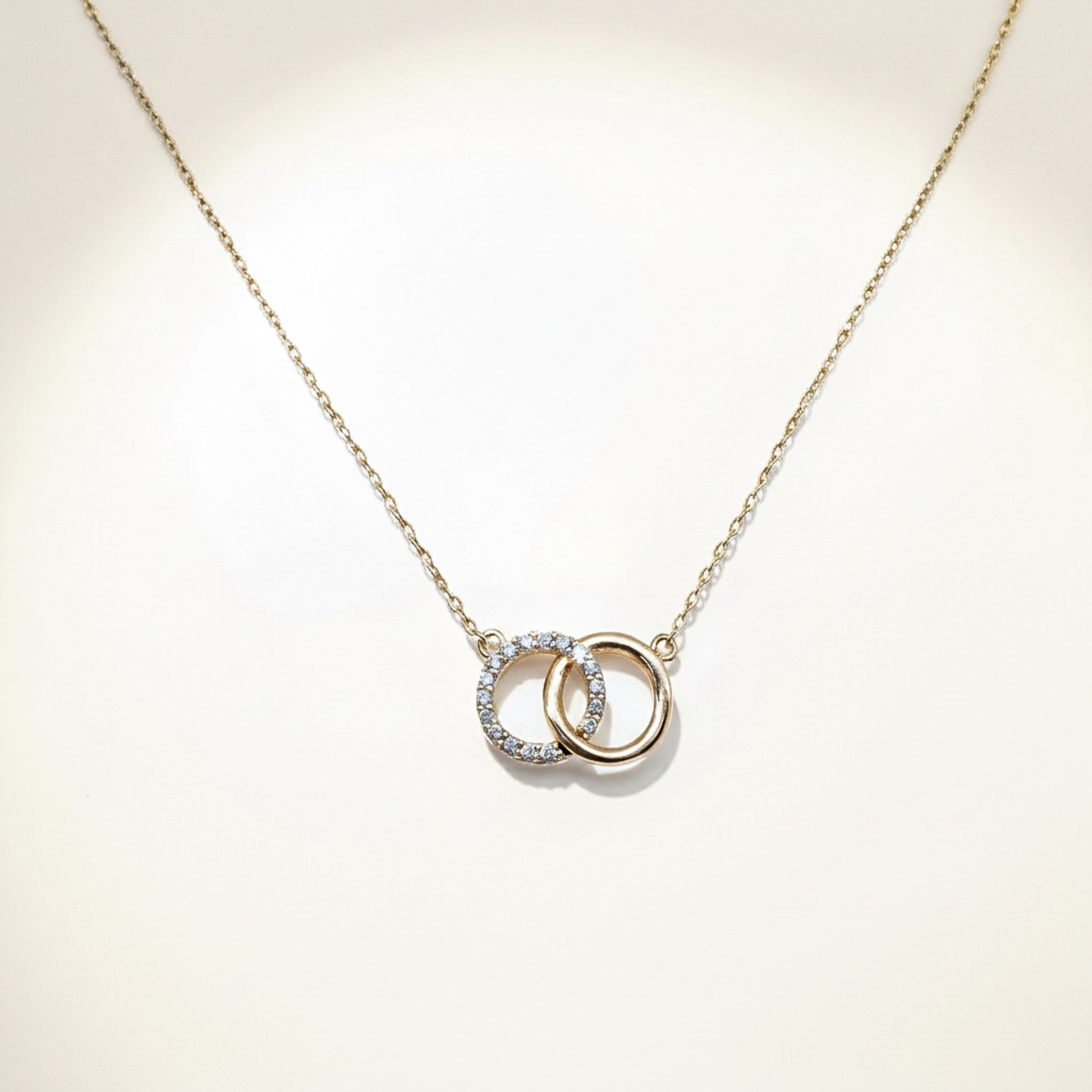 Goldkette 45 cm mit zwei ineinanderliegenden Ringen