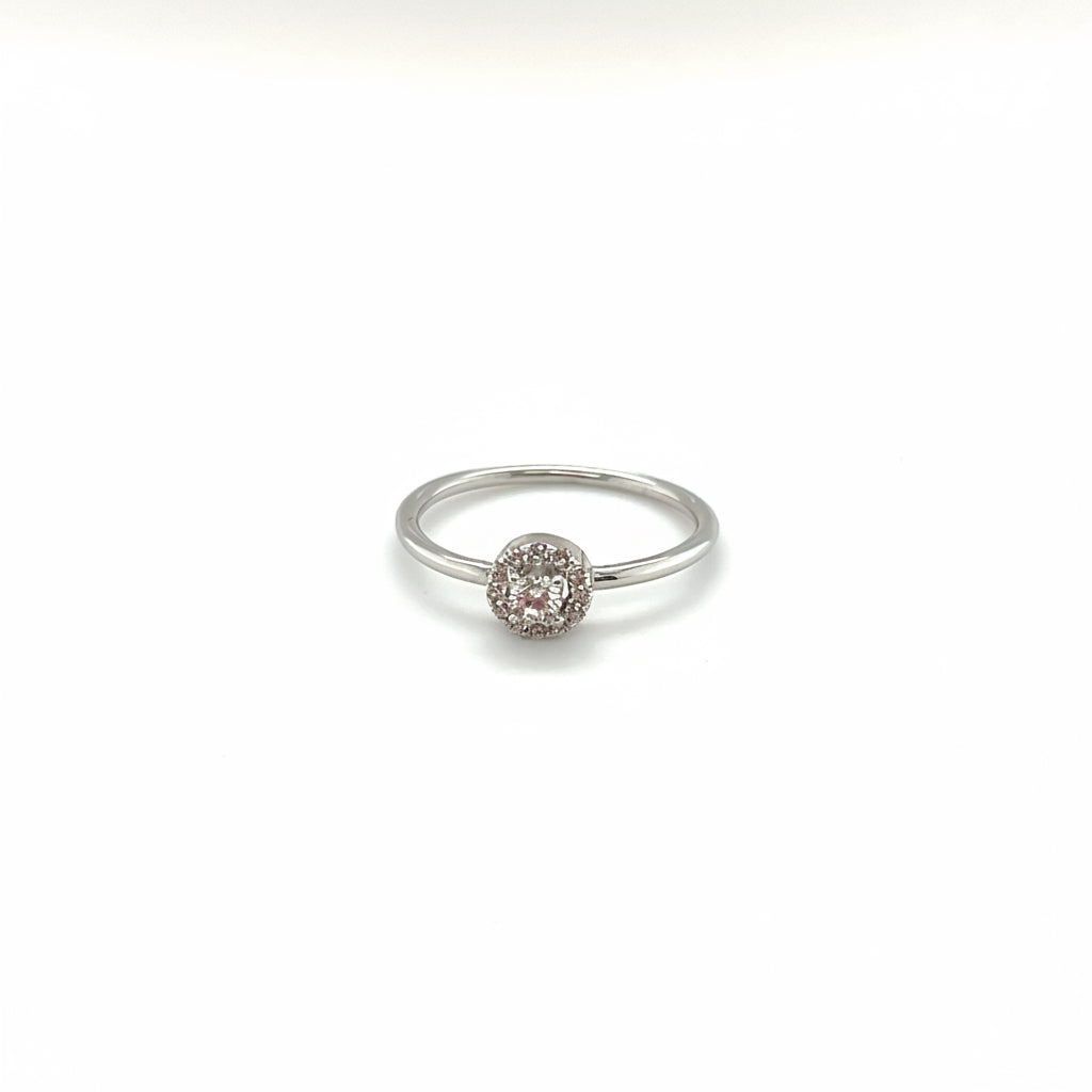 Ring aus 925 Silber mit Zirkonia – rundes Steinmotiv