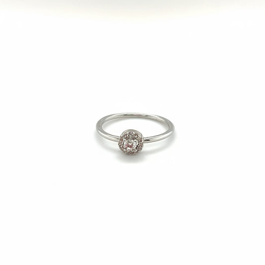 Ring aus 925 Silber mit Zirkonia – rundes Steinmotiv