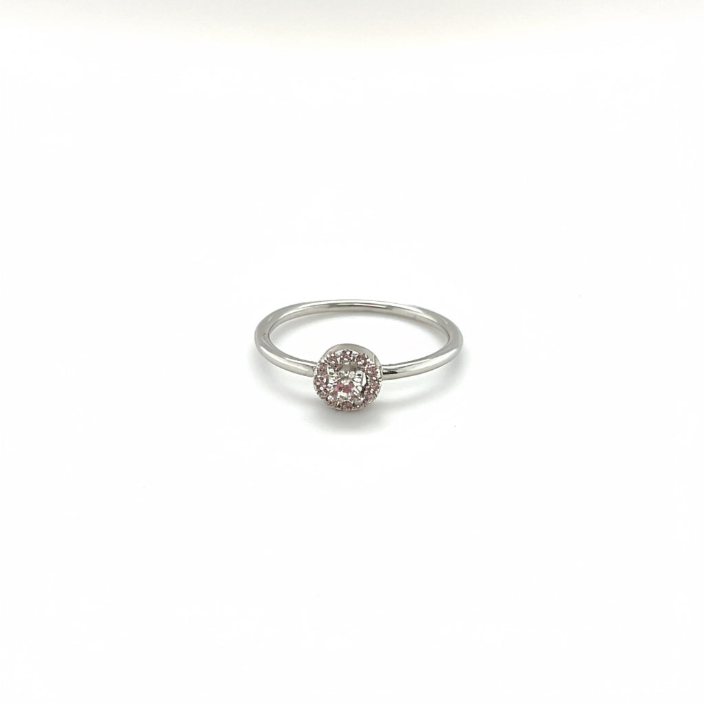 Ring aus 925 Silber mit Zirkonia – rundes Steinmotiv