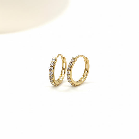 585 Gold Creolen 12 mm mit Zirkonia – Damen & Unisex Ohrringe