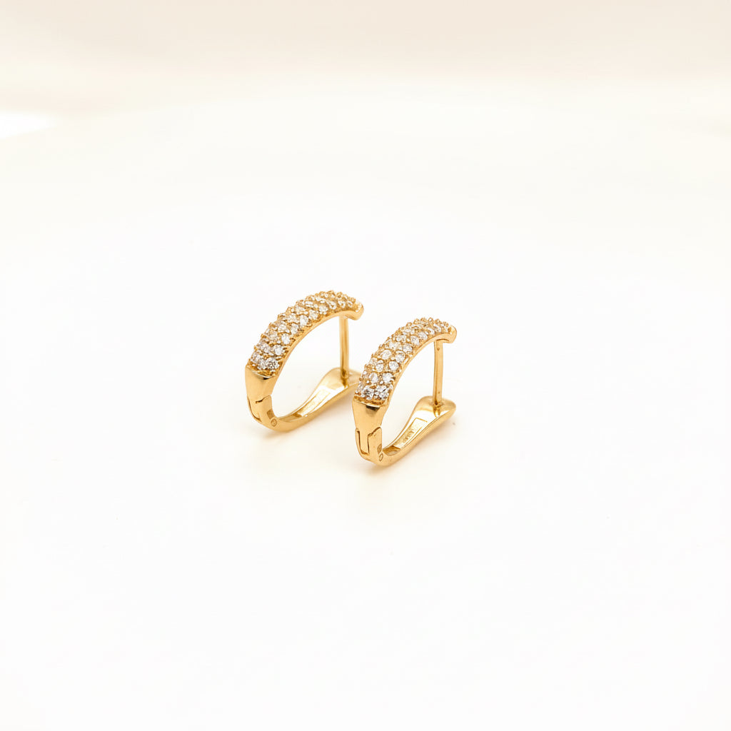 585 Gold Huggie Creolen 11 mm mit Zirkonia – Damen & Unisex Ohrringe