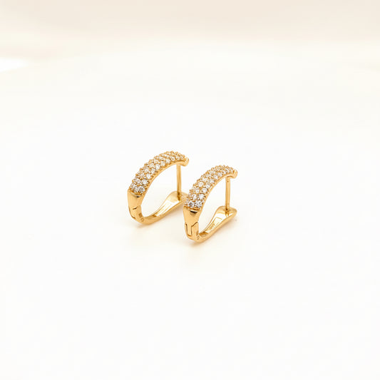 585 Gold Huggie Creolen 11 mm mit Zirkonia – Damen & Unisex Ohrringe