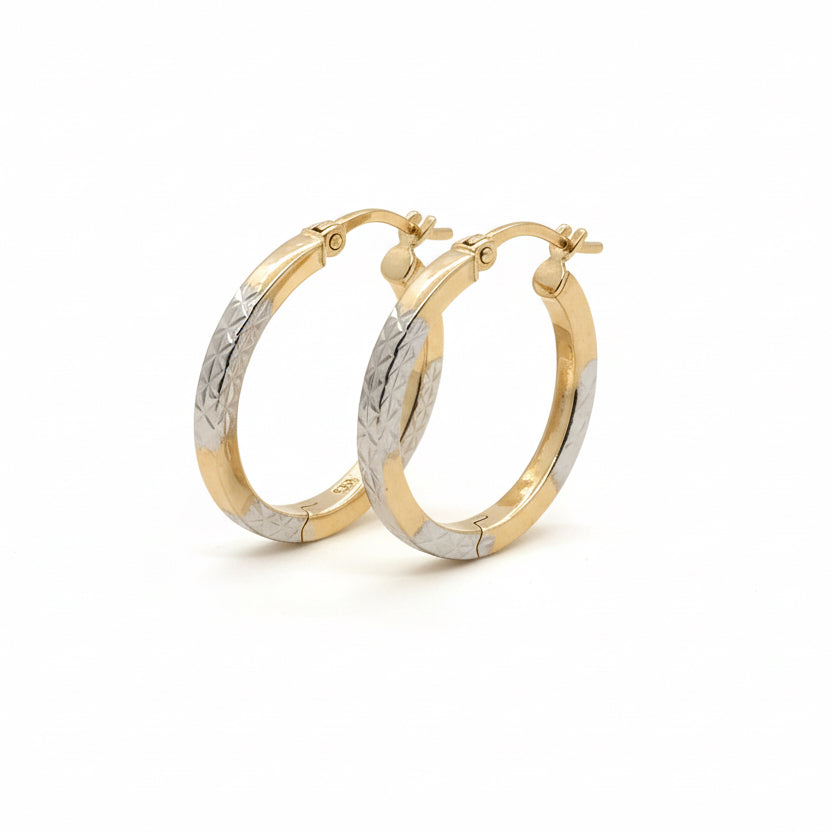 585 Gold Creolen 23 mm mit Zirkonia – Damen & Unisex Ohrringe