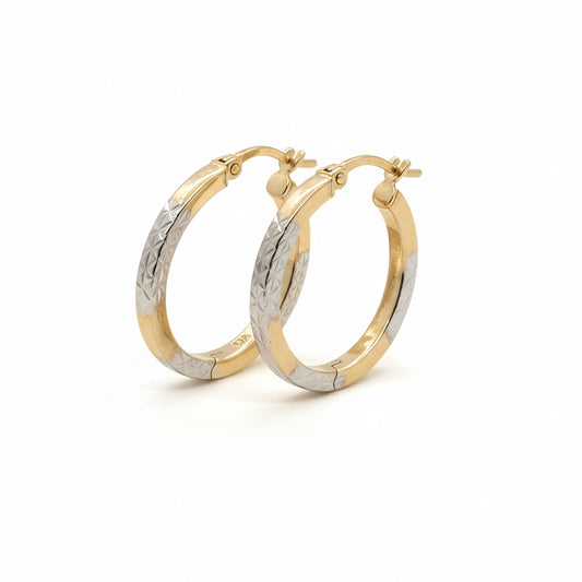 585 Gold Creolen 23 mm mit Zirkonia – Damen & Unisex Ohrringe