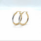 585 Gold Creolen Bicolor 31 mm – Gelb- & Weißgold Damen & Unisex Ohrringe