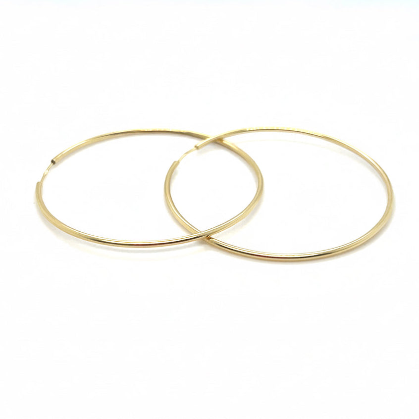 585 Gold Creolen 40 mm – Große Damen & Unisex Ohrringe