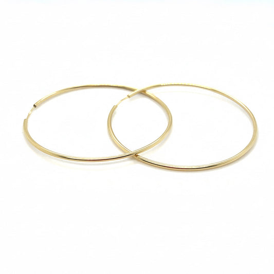 585 Gold Creolen 40 mm – Große Damen & Unisex Ohrringe