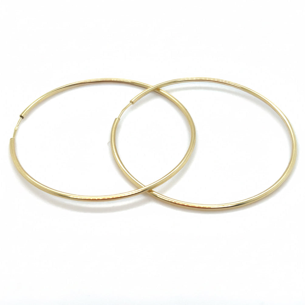 585 Gold Creolen 40 mm – Große Damen & Unisex Ohrringe