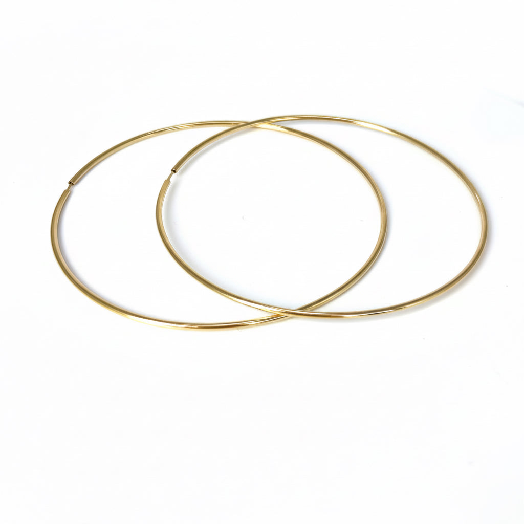 585 Gold Creolen 60 mm – Große Damen & Unisex Ohrringe