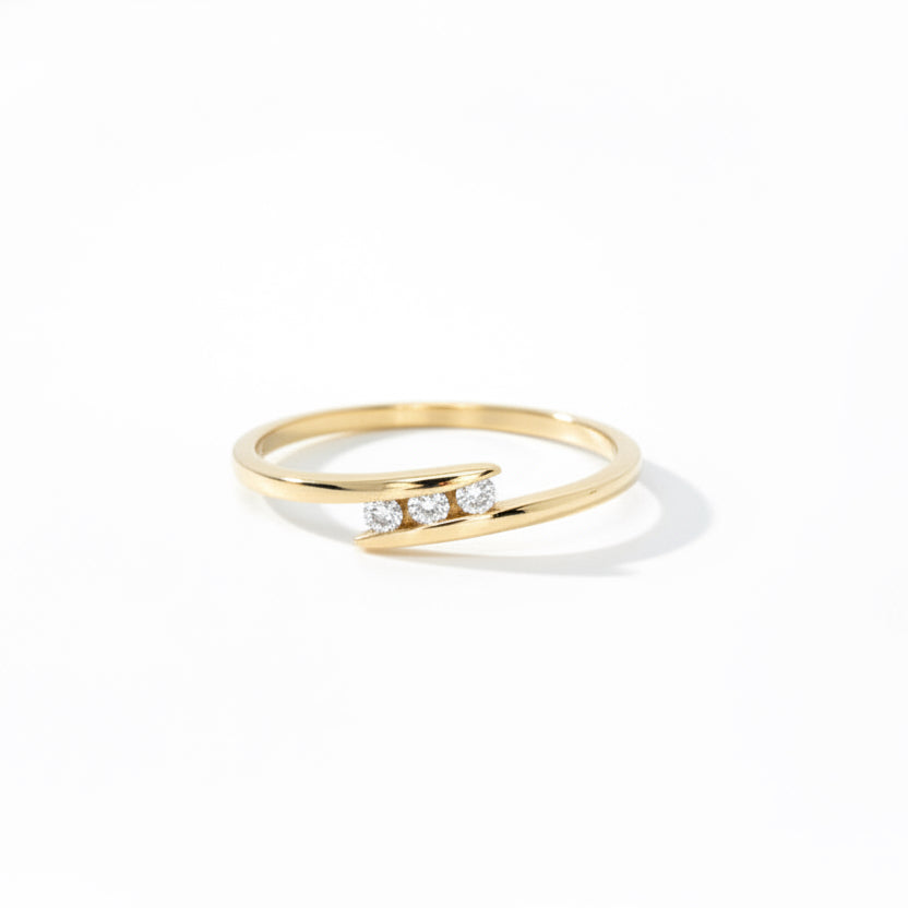 Offener Ring 585 Gelbgold mit Zirkonia – Moderner Damenring