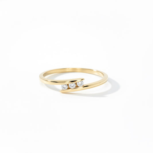 Offener Ring 585 Gelbgold mit Zirkonia – Moderner Damenring