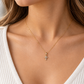 Kreuzanhänger 585/- Gelbgold mit Zirkonia