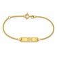 Babyarmband 585 Gelbgold mit gravierbarer Schmuckplatte und Panzermuster