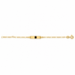 Babyarmband 585 Gold mit Gravurplatte und klassischer Figarokette 
