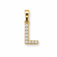 Buchstaben-Anhänger L aus 585 Gelbgold mit Zirkoniabesatz.
