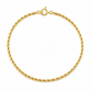 Kordelarmband 585 Gelbgold mit gedrehter Struktur in Draufsicht