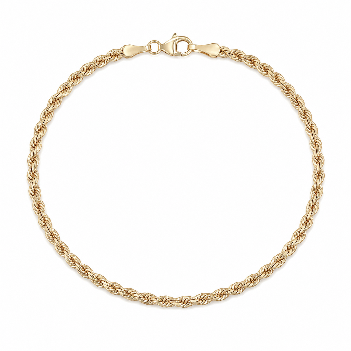 Damenarmband aus 585 Gelbgold mit gedrehter Kordelstruktur in Draufsicht