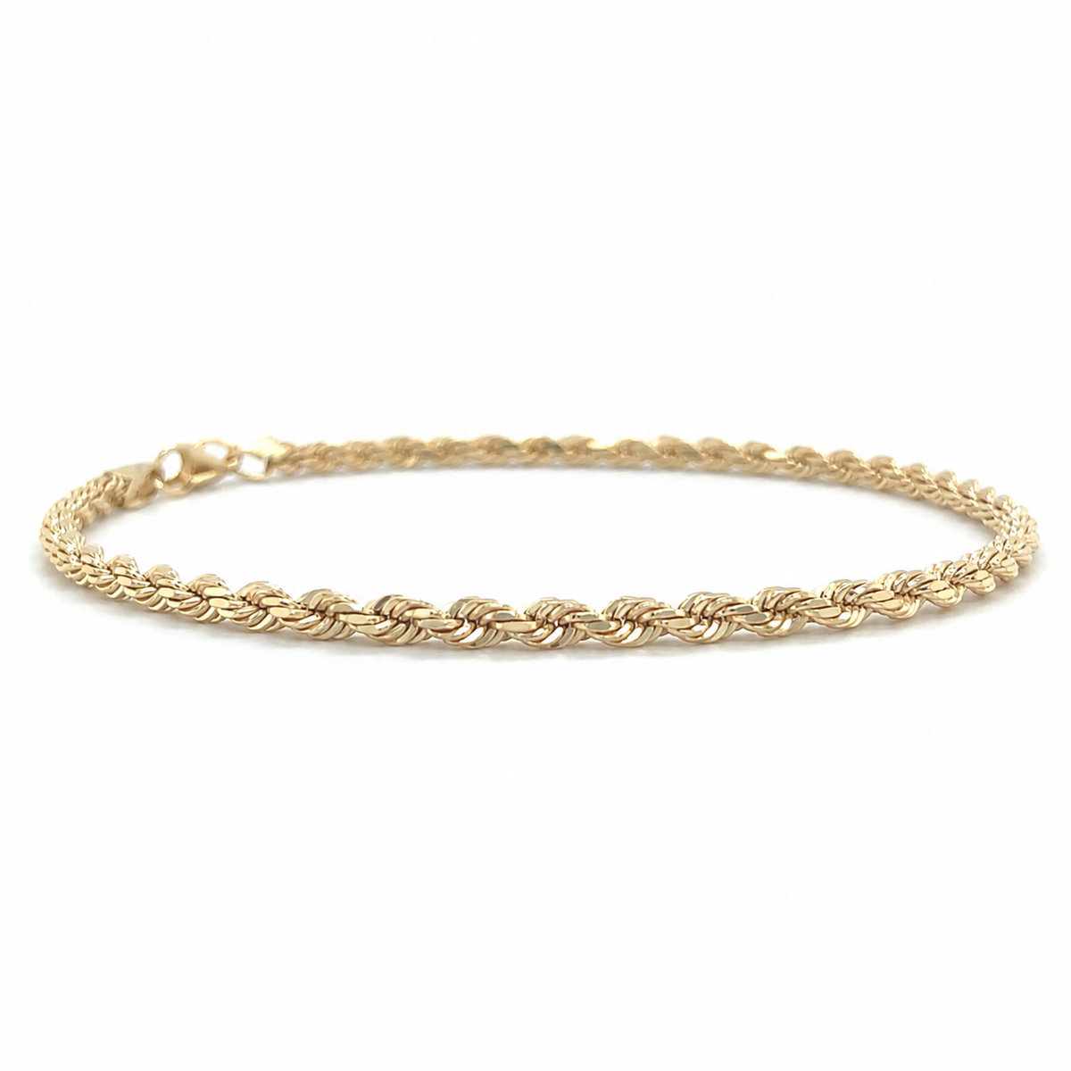 Damenarmband 585 Gelbgold Kordelarmband mit Karabinerverschluss