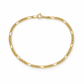 Größenverstellbares Figaroarmband aus 585 Gelbgold in Frontansicht