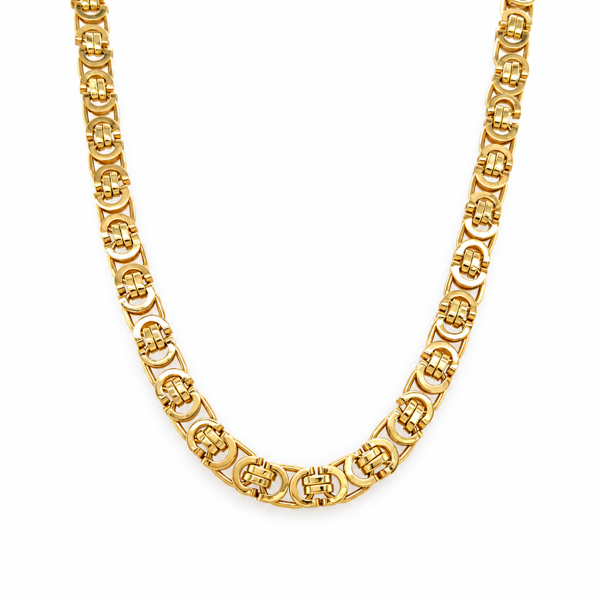 Flache Königskette 585 Gelbgold Herren 65 cm 6 mm halbmassiv
