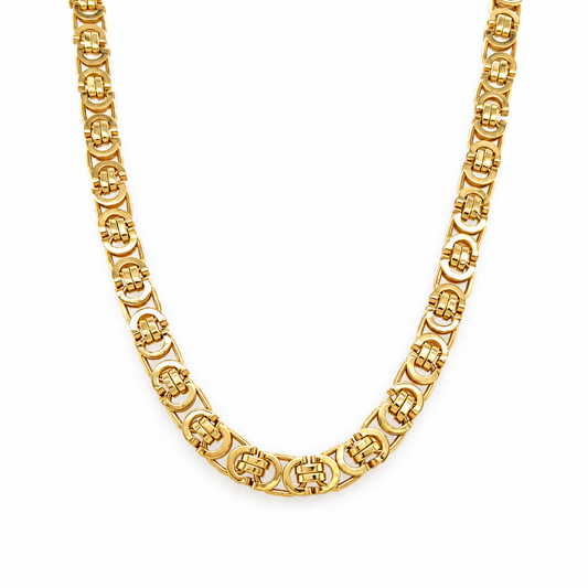 Flache Königskette 585 Gelbgold Herren 65 cm 6 mm halbmassiv