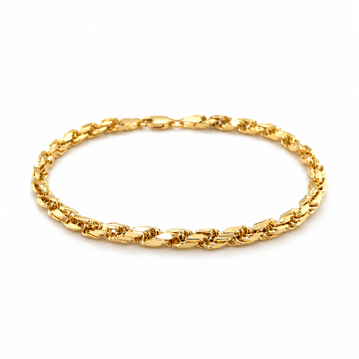 Kordelarmband aus 585 Gelbgold mit ca. 4 mm Breite